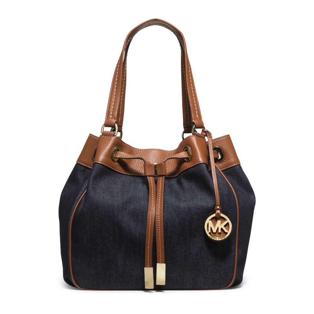 NWT Michael Kors LG Marina Denim Drawstring Tote